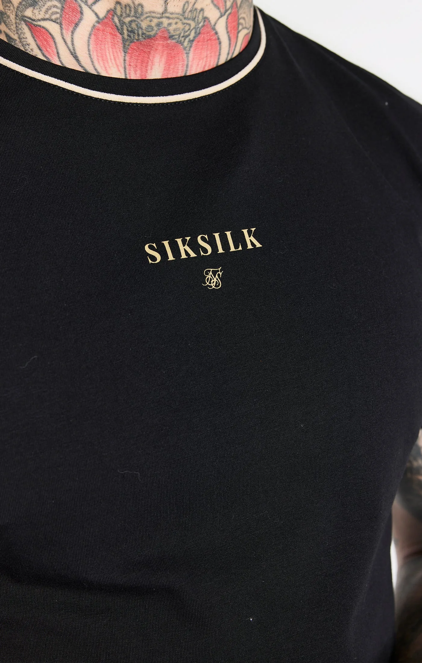 Black Retro Elastic Cuff T-Shirt sold by Siksilk product image thumbnail 2