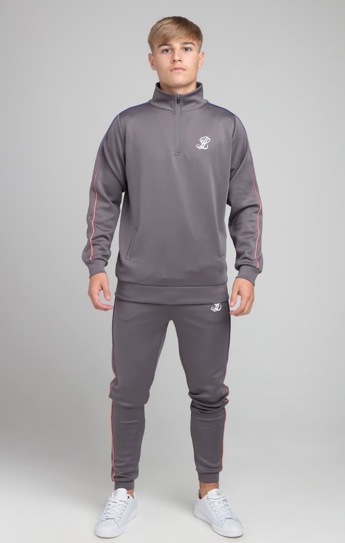 Boys Illusive Grey 1/4 Zip Funnel Neck sold by Siksilk product image thumbnail 3