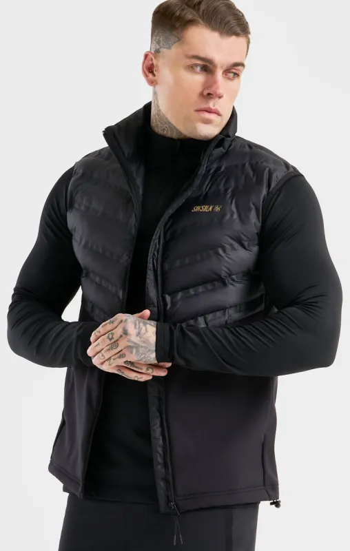 Black Sports Gilet sold by Siksilk