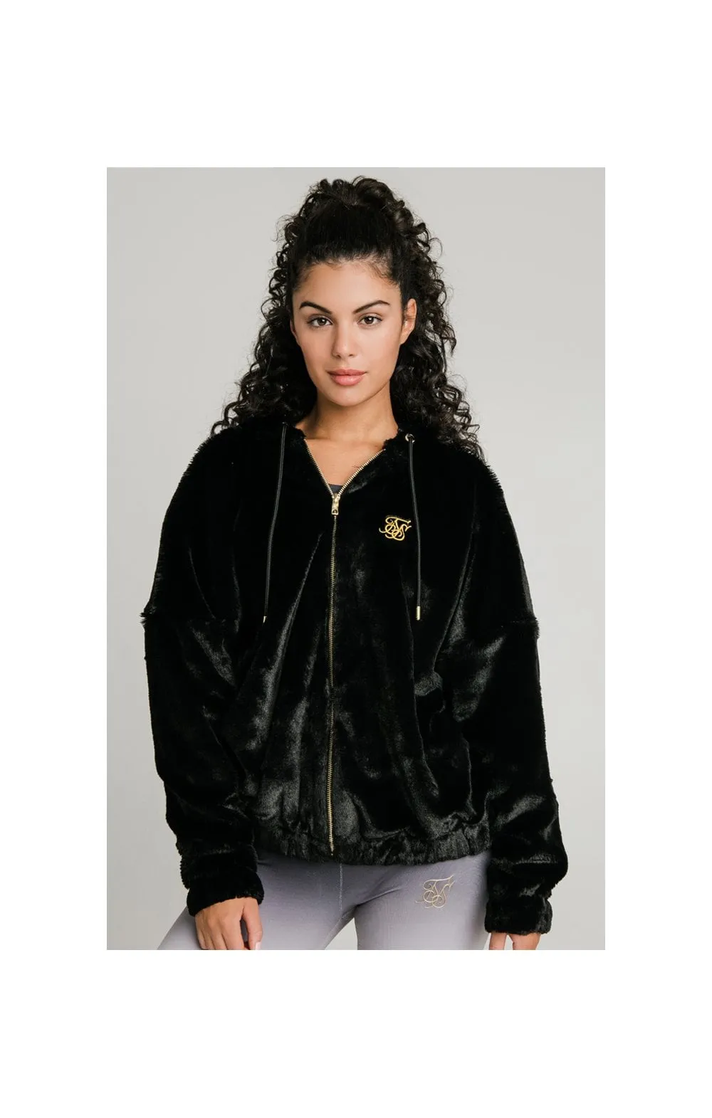 SikSilk Luxury Faux Fur Jacket - Black sold by Siksilk