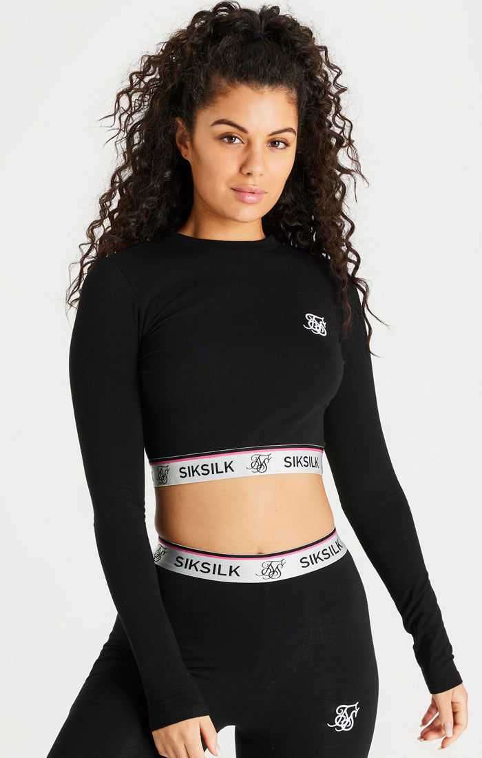 Black Crop T-Shirt sold by Siksilk