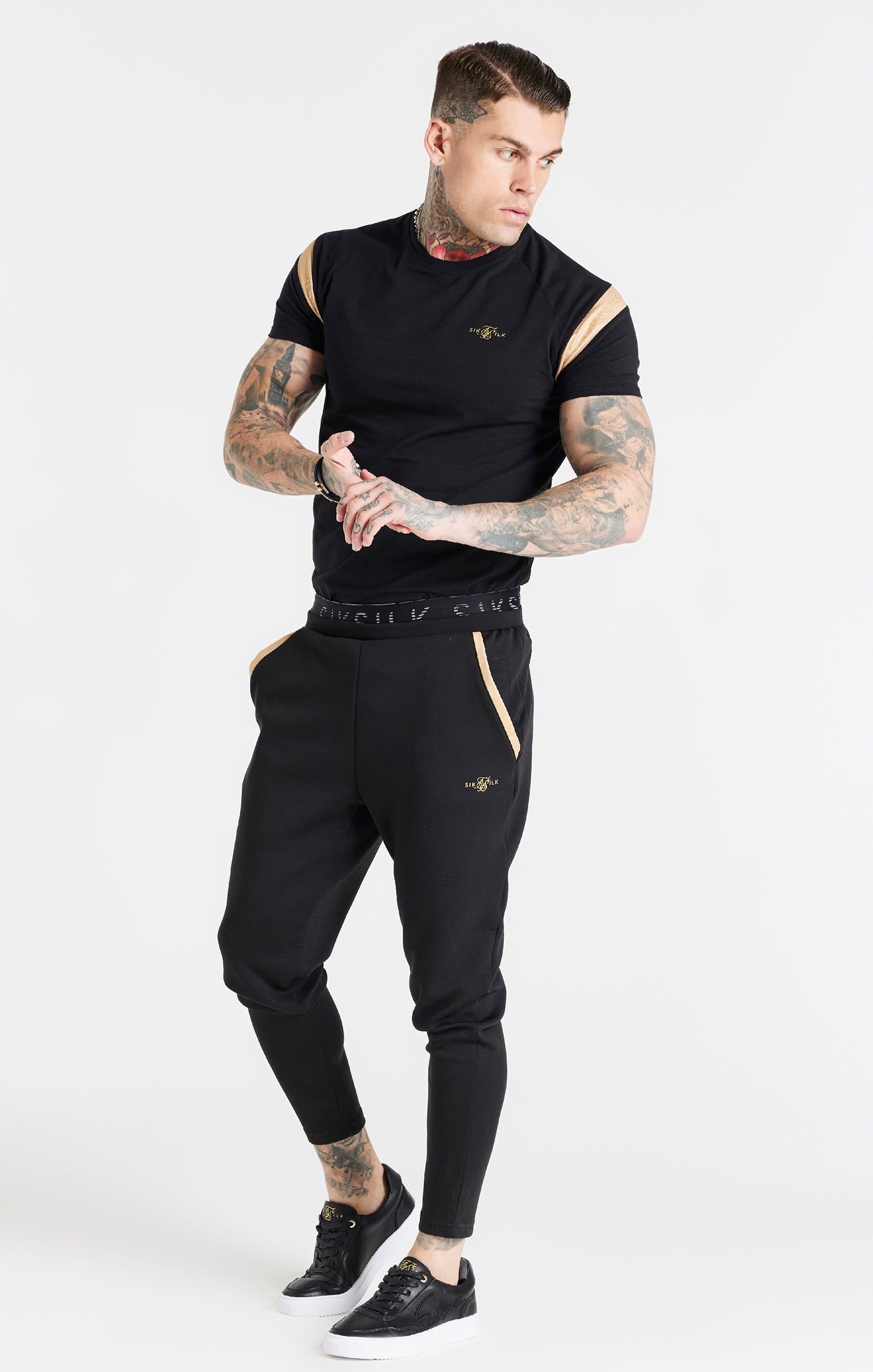 Black Sport Muscle Fit T-Shirt sold by Siksilk product image thumbnail 4