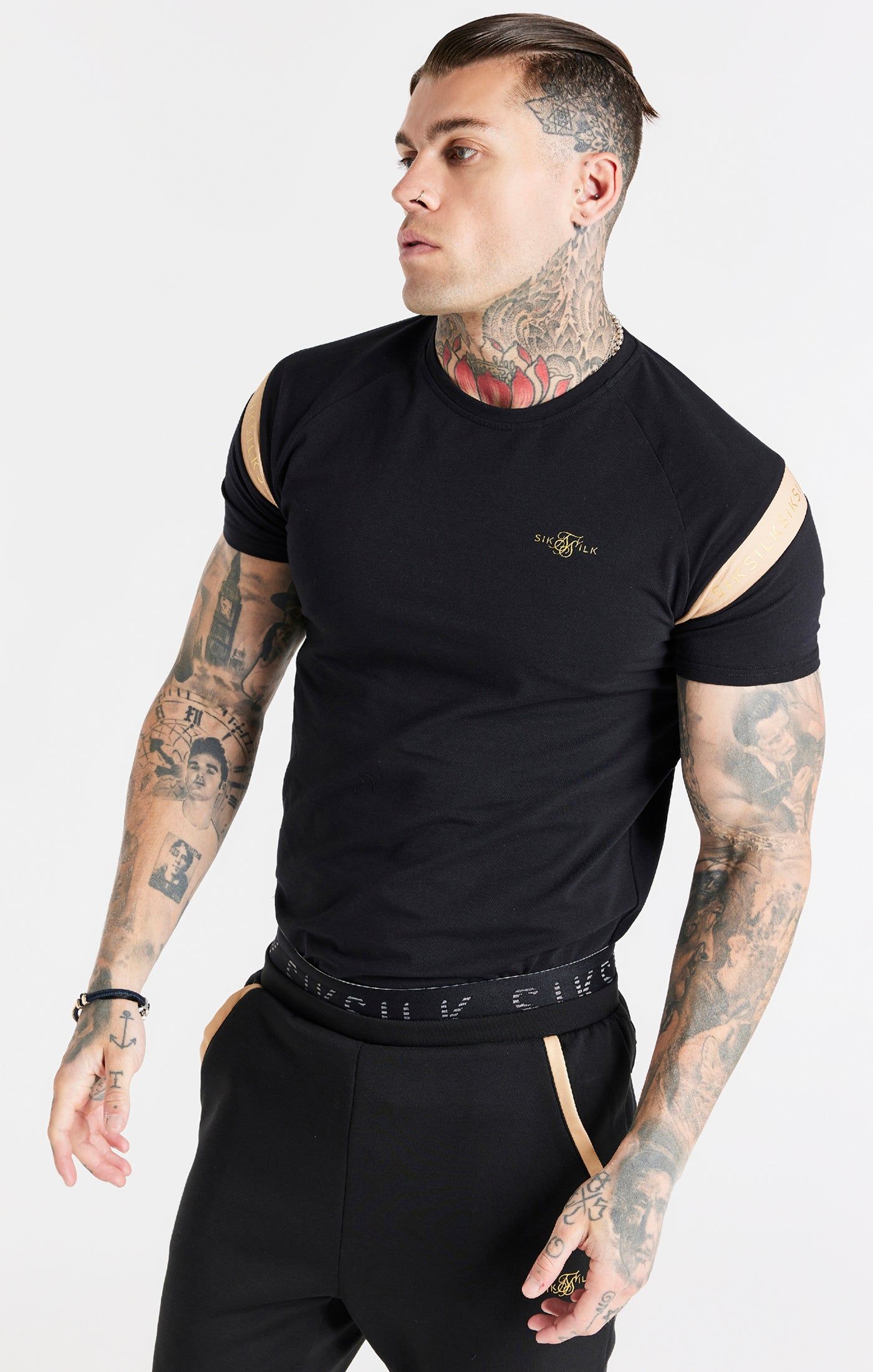Black Sport Muscle Fit T-Shirt sold by Siksilk