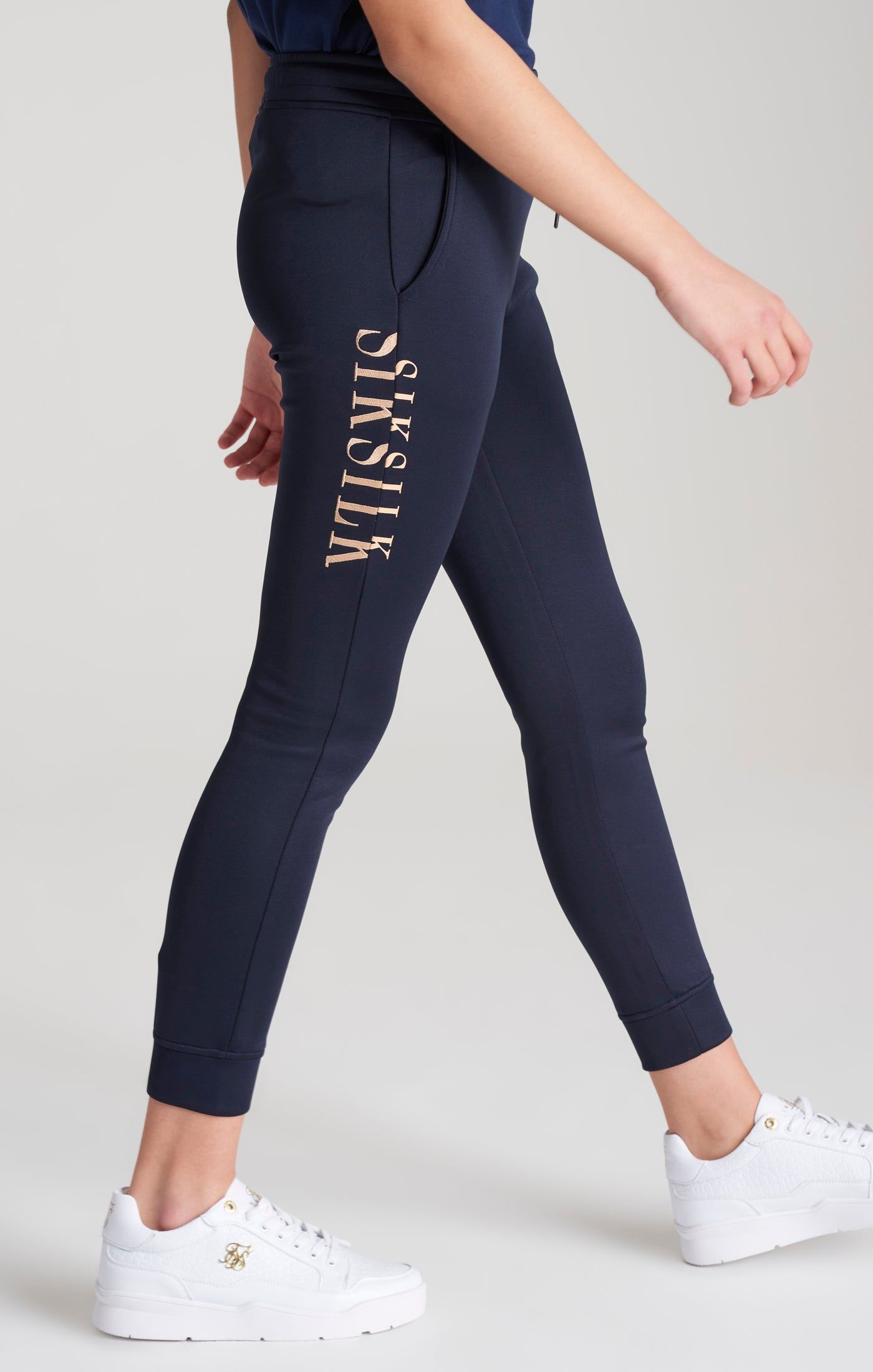 Girls Navy Logo Jogger sold by Siksilk product image thumbnail 2