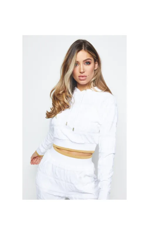SikSilk Inverse Cropped Hoodie - White sold by Siksilk