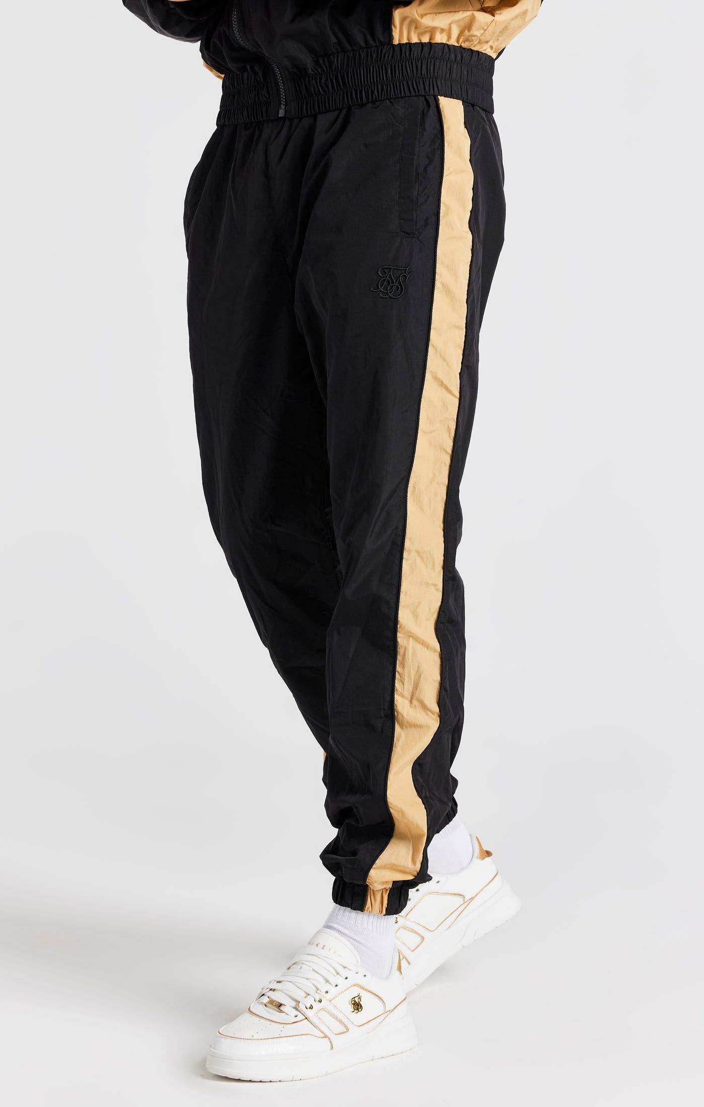 Black Paneled Track Pant sold by Siksilk