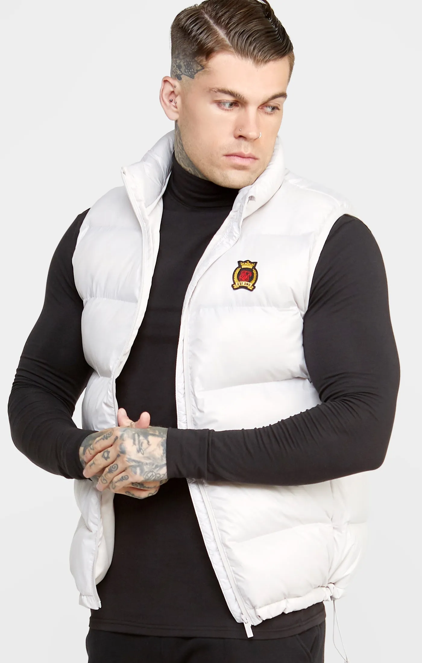 Grey Bubble Gilet sold by Siksilk