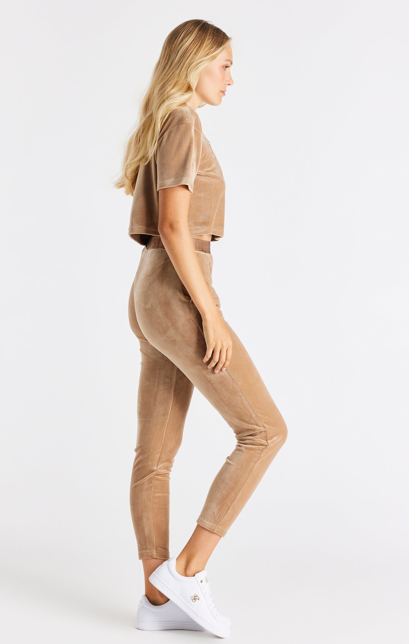 Gold Velour Cropped T-Shirt sold by Siksilk product image thumbnail 4