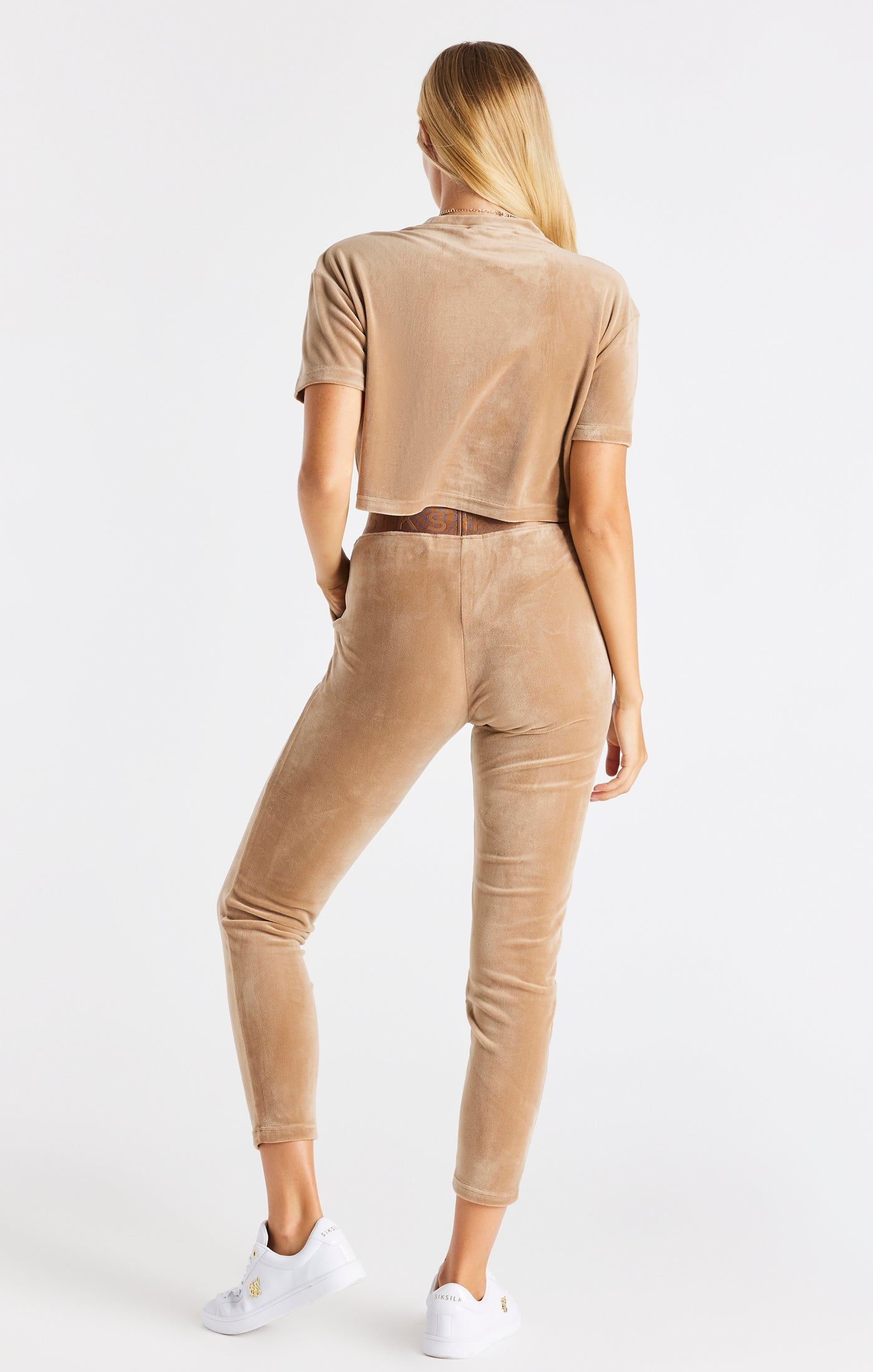 Gold Velour Cropped T-Shirt sold by Siksilk product image thumbnail 5