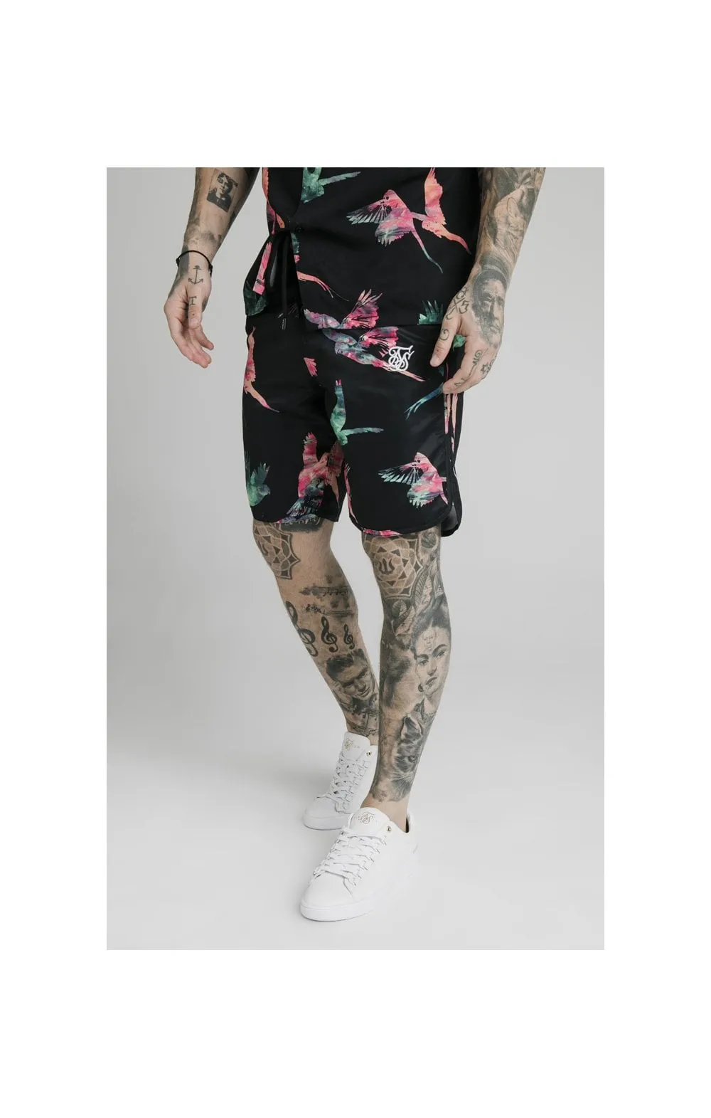 SikSilk Board Shorts - Black,Teal & Pink sold by Siksilk product image thumbnail 3
