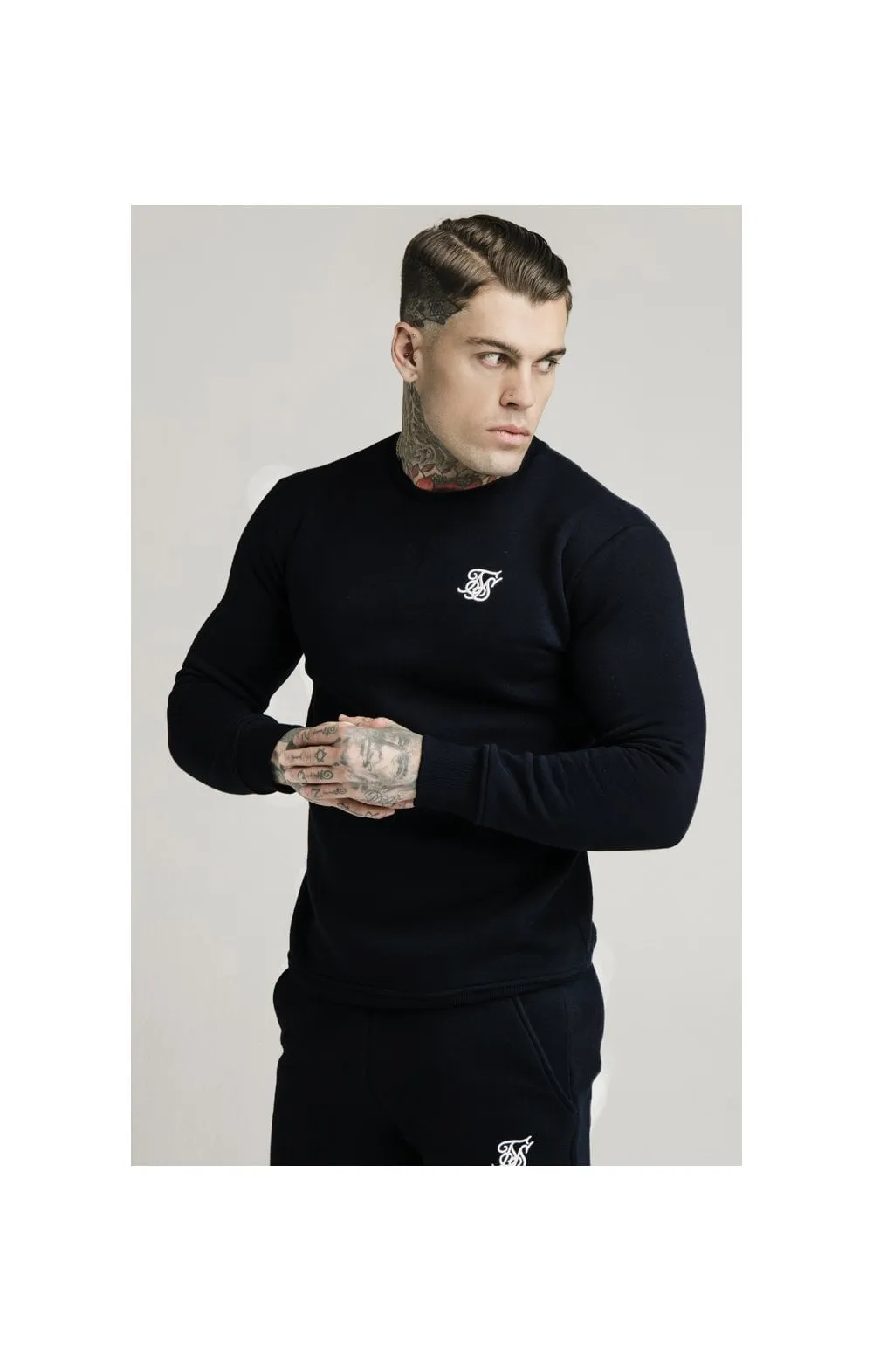 SikSilk Crew Sweat - Black sold by Siksilk
