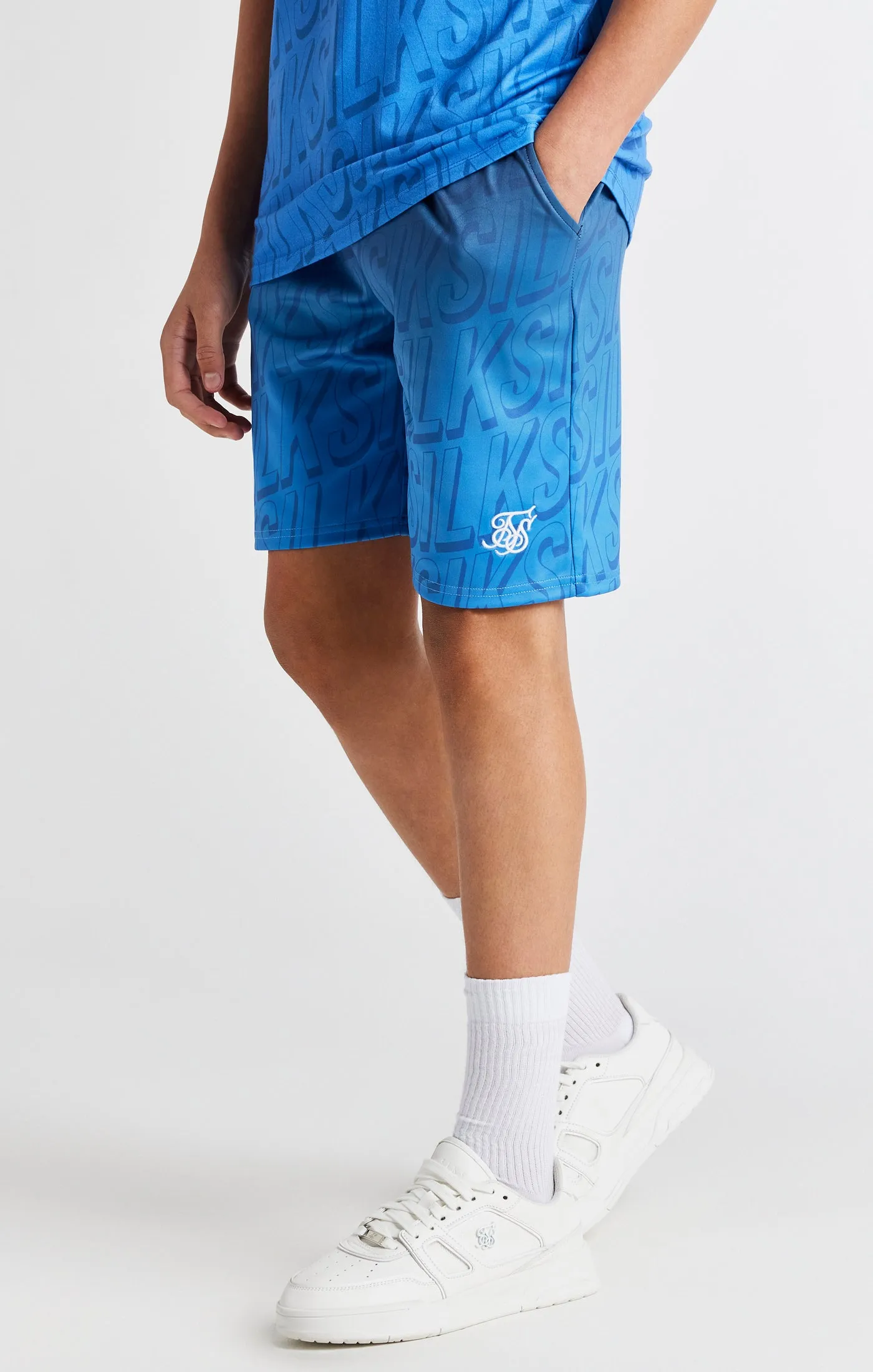 Boys Blue Branded Fade Regular Fit Short sold by Siksilk
