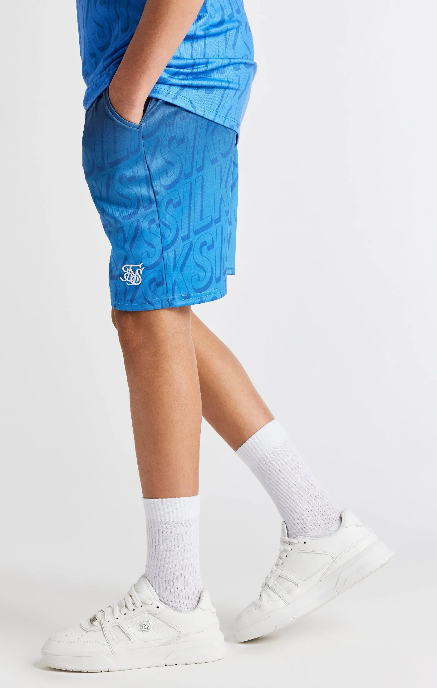Boys Blue Branded Fade Regular Fit Short sold by Siksilk product image thumbnail 2