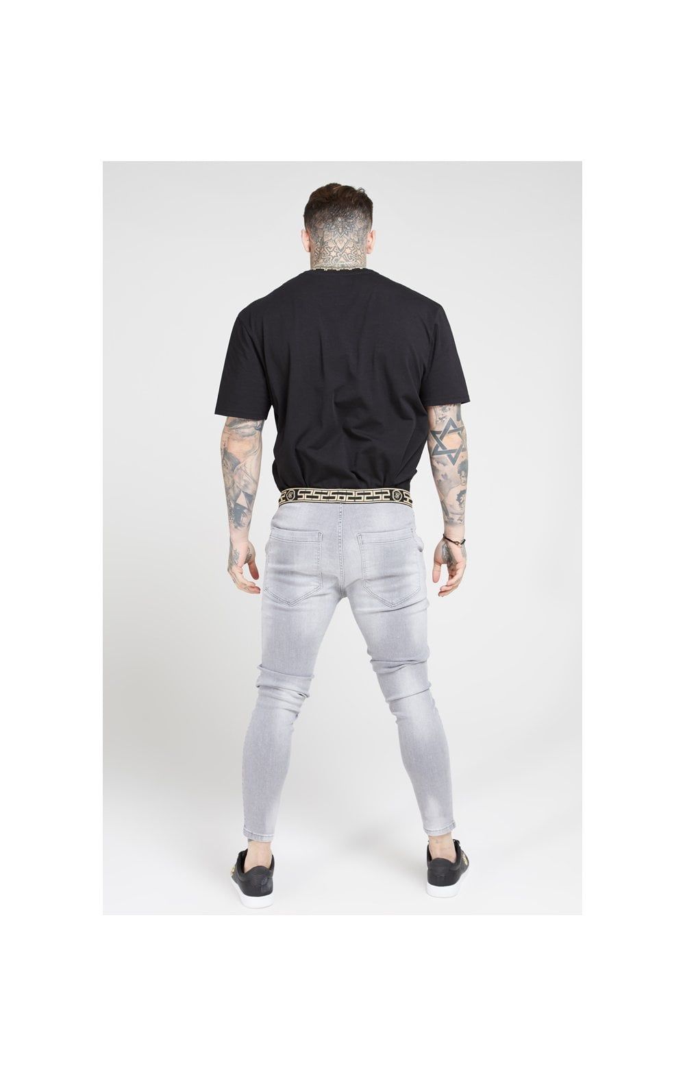 SikSilk Elasticated Waist Skinny Distressed Jeans – Washed Grey sold by Siksilk product image thumbnail 5