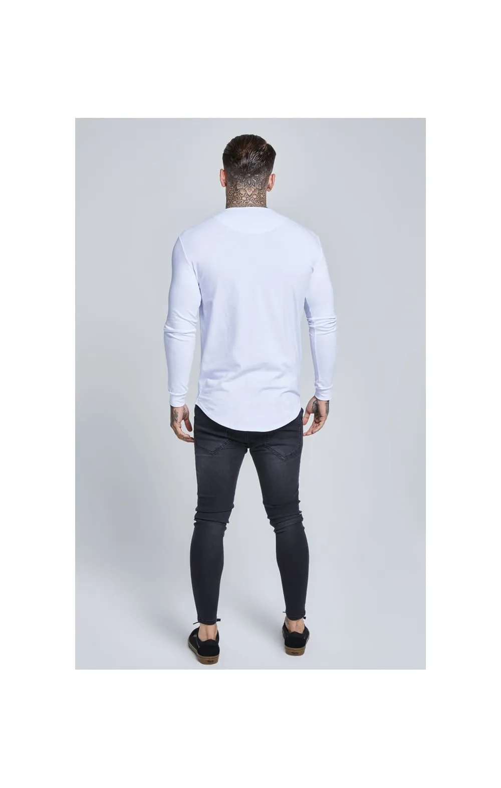 White Long Sleeve Muscle Fit T-Shirt sold by Siksilk product image thumbnail 5