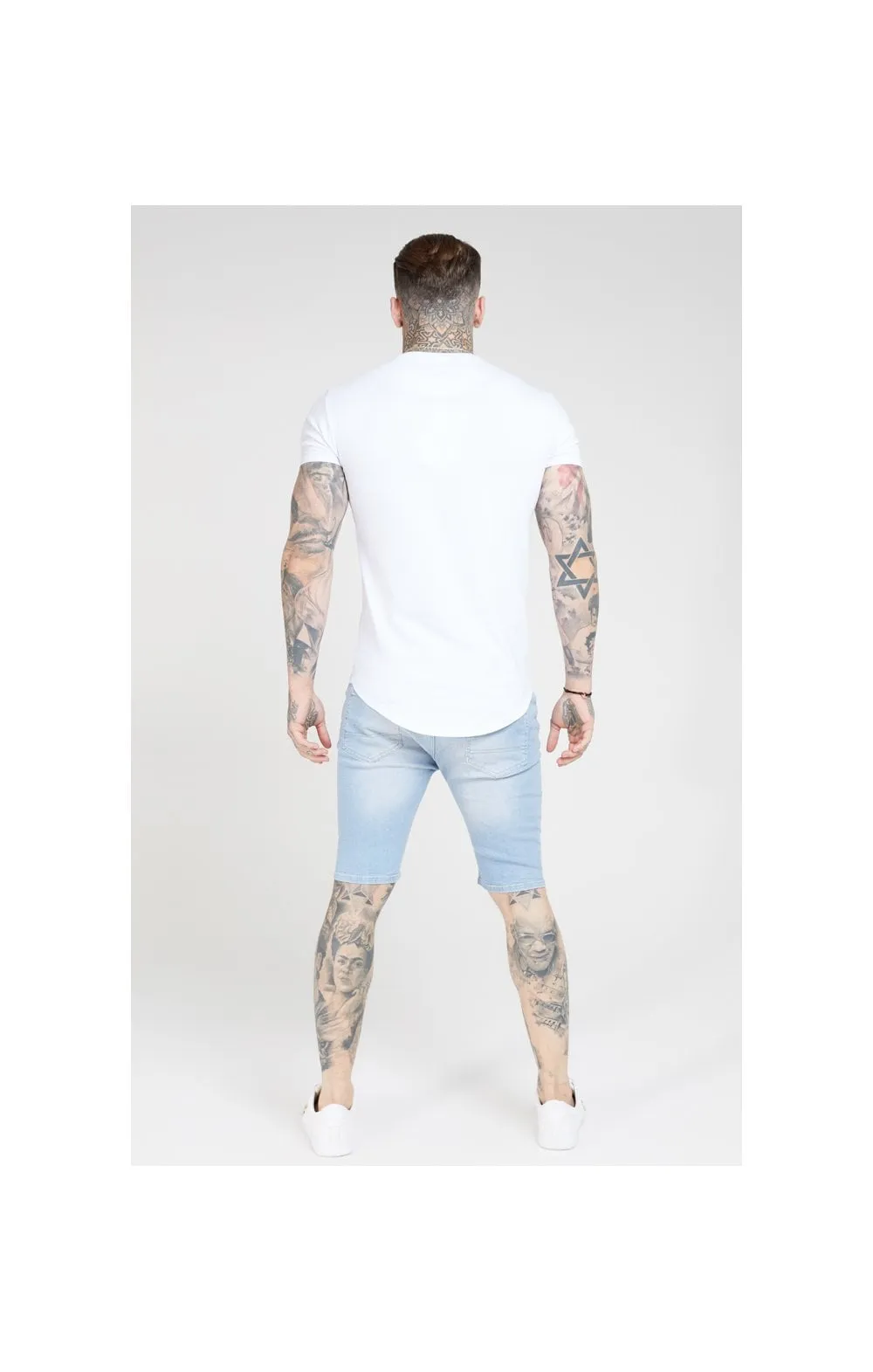 SikSilk Distressed Skinny Shorts – Light Wash sold by Siksilk product image thumbnail 4