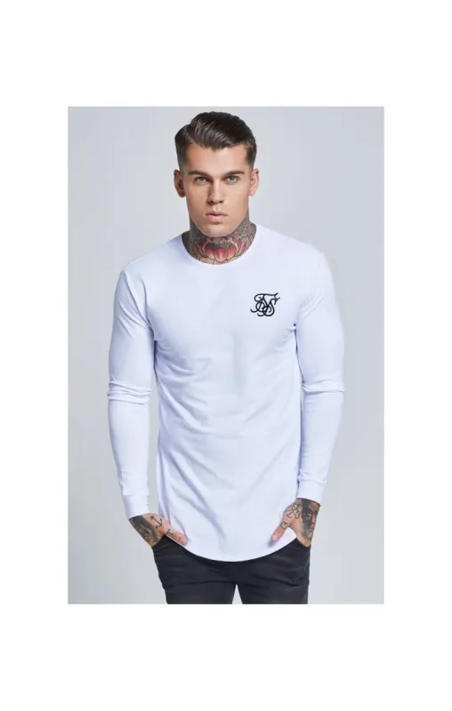 White Long Sleeve Muscle Fit T-Shirt sold by Siksilk