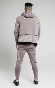 SikSilk Adapt Crushed Nylon Zip Through Hoodie - Grey sold by Siksilk