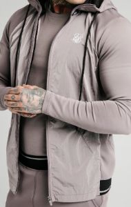 SikSilk Adapt Crushed Nylon Zip Through Hoodie - Grey sold by Siksilk