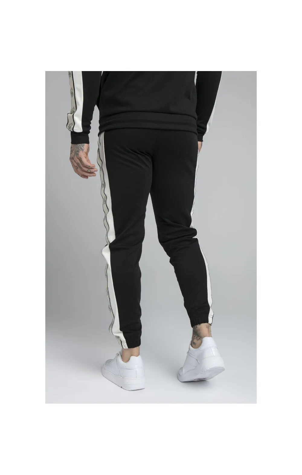 SikSilk Premium Tape Track Pant - Jet Black & Off White sold by Siksilk product image thumbnail 3