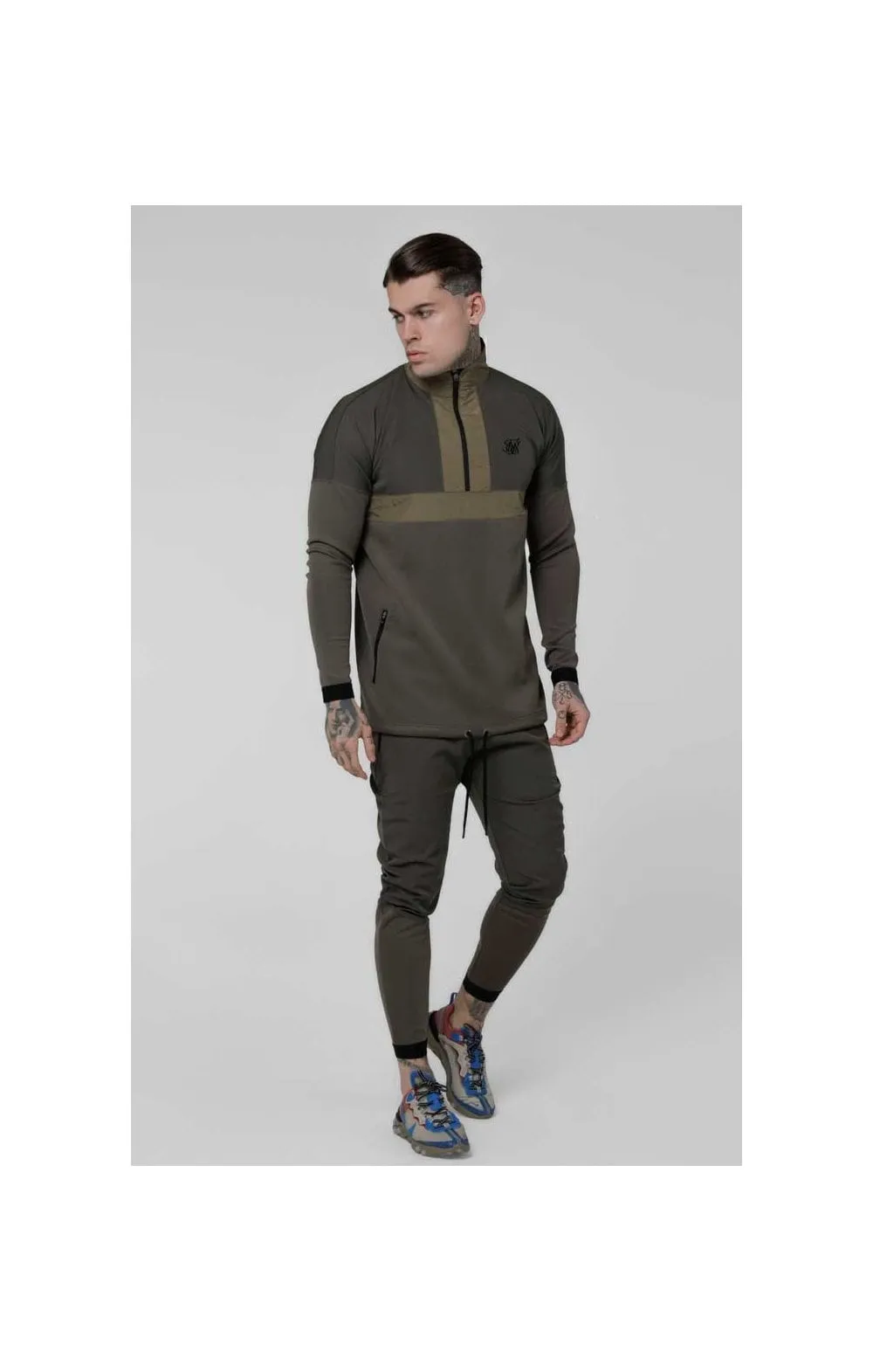 SikSilk Evolution Half Zip Track Top - Khaki sold by Siksilk product image thumbnail 4