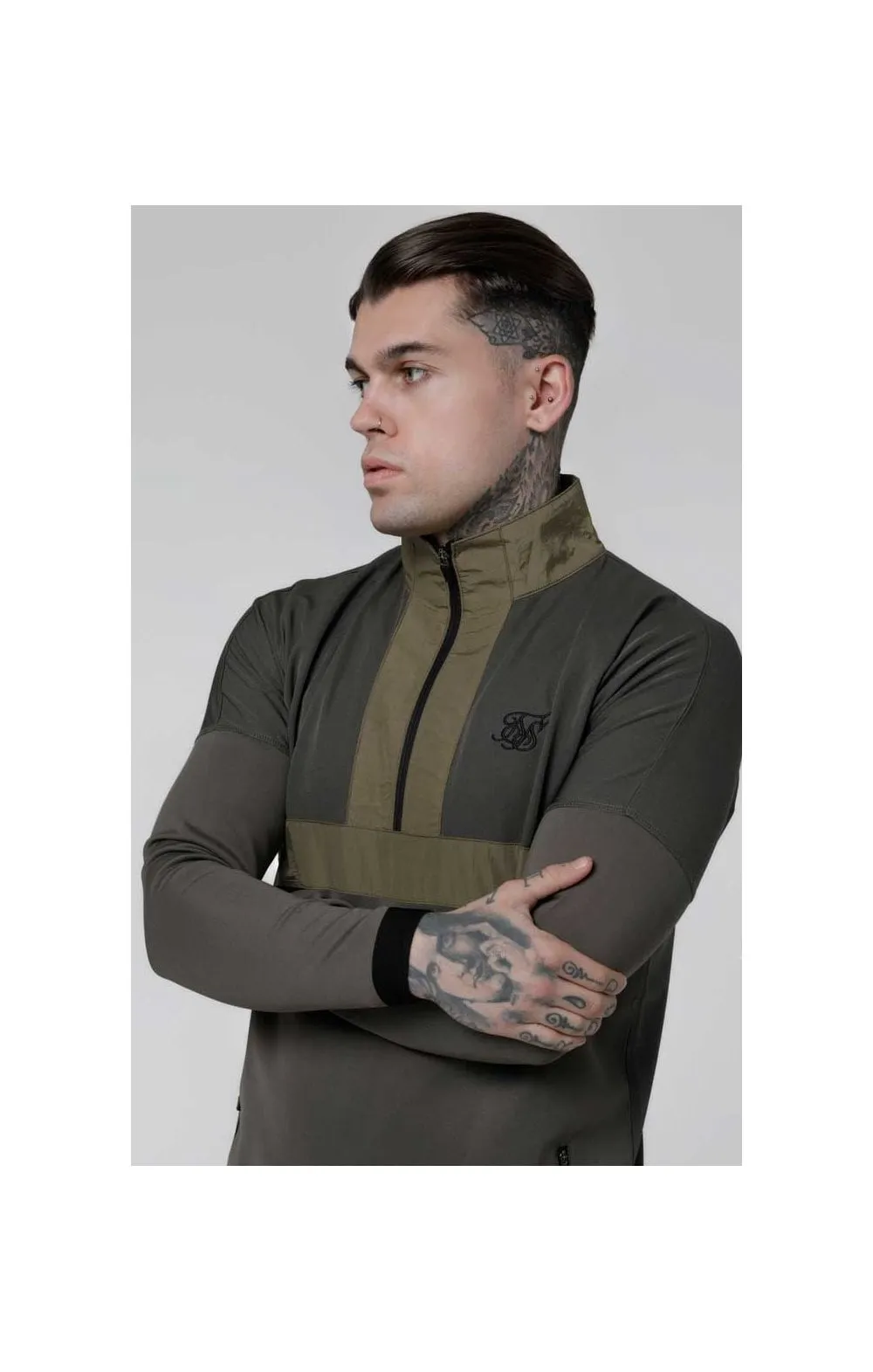 SikSilk Evolution Half Zip Track Top - Khaki sold by Siksilk product image thumbnail 2