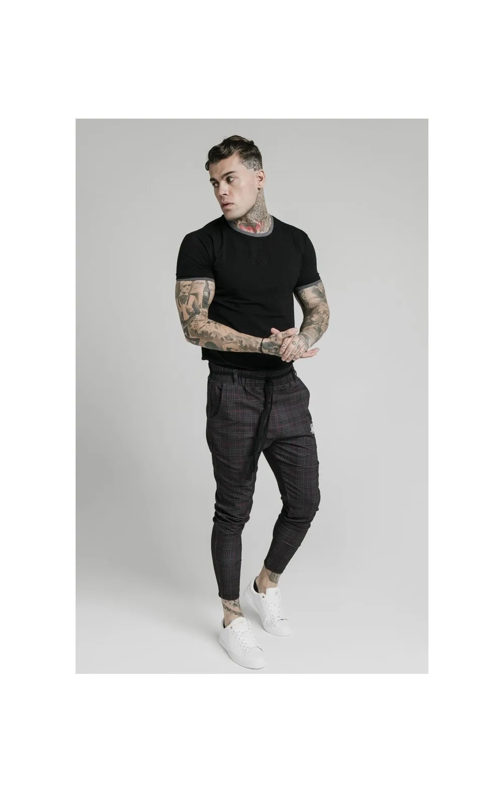 SikSilk S/S Ringer Gym Tee – Black sold by Siksilk product image thumbnail 2