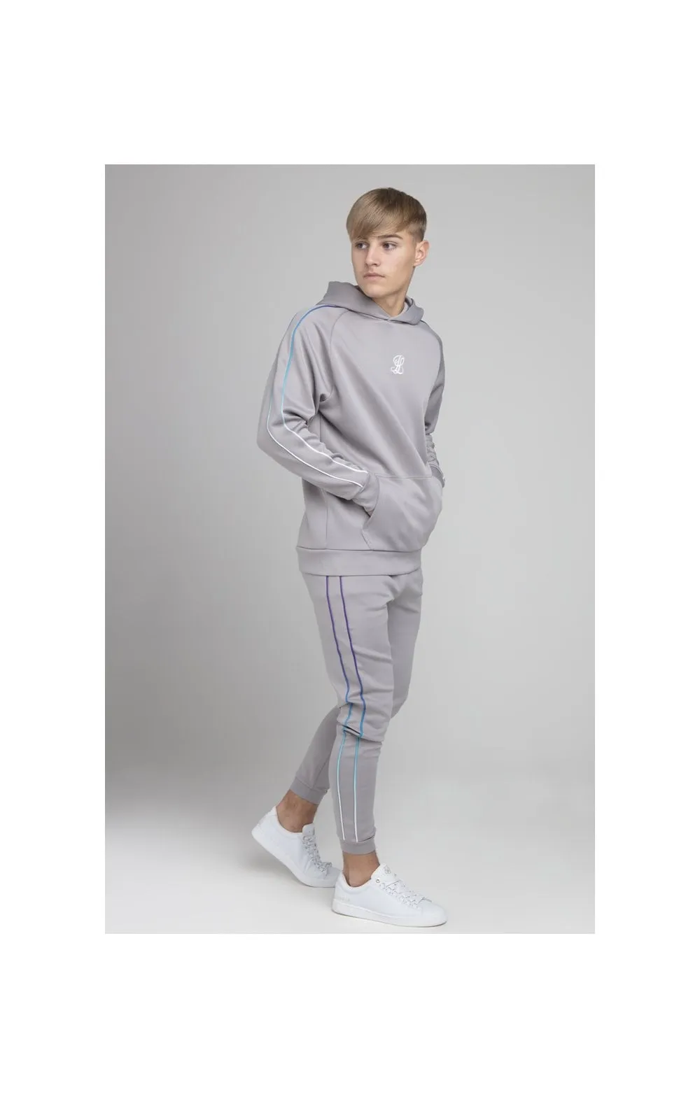 Illusive London Poly Piped Overhead Hoodie - Light Grey sold by Siksilk product image thumbnail 4