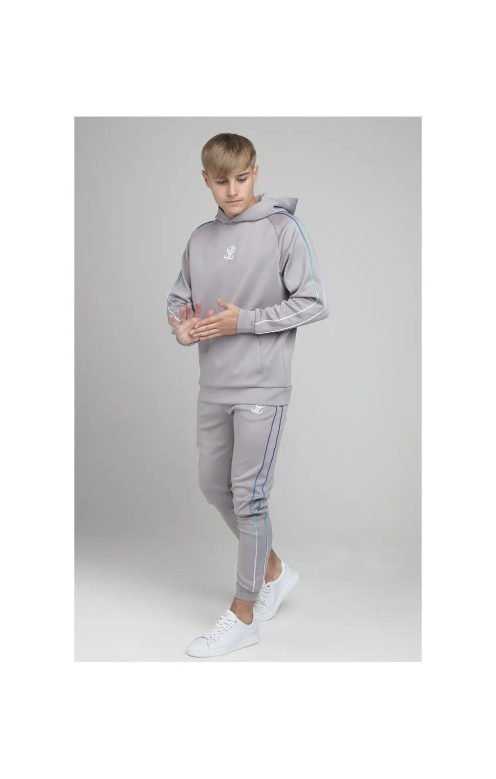 Illusive London Poly Piped Overhead Hoodie - Light Grey sold by Siksilk product image thumbnail 5