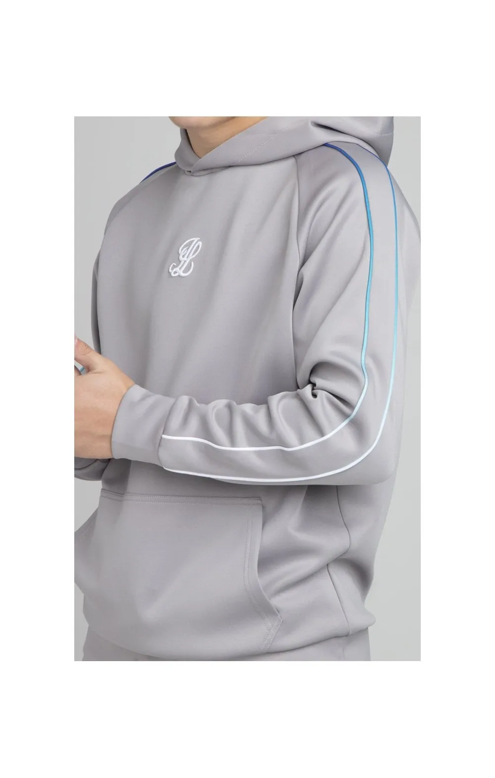 Illusive London Poly Piped Overhead Hoodie - Light Grey sold by Siksilk product image thumbnail 2