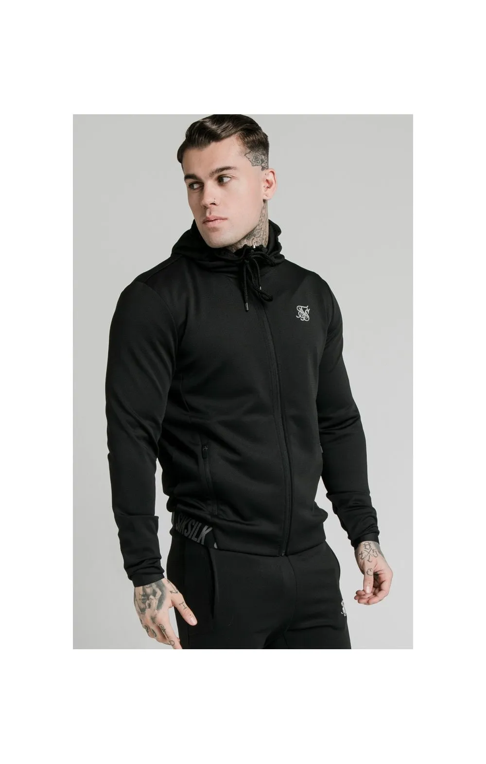 SikSilk Agility Active Zip Through Hoodie - Black sold by Siksilk product image thumbnail 3