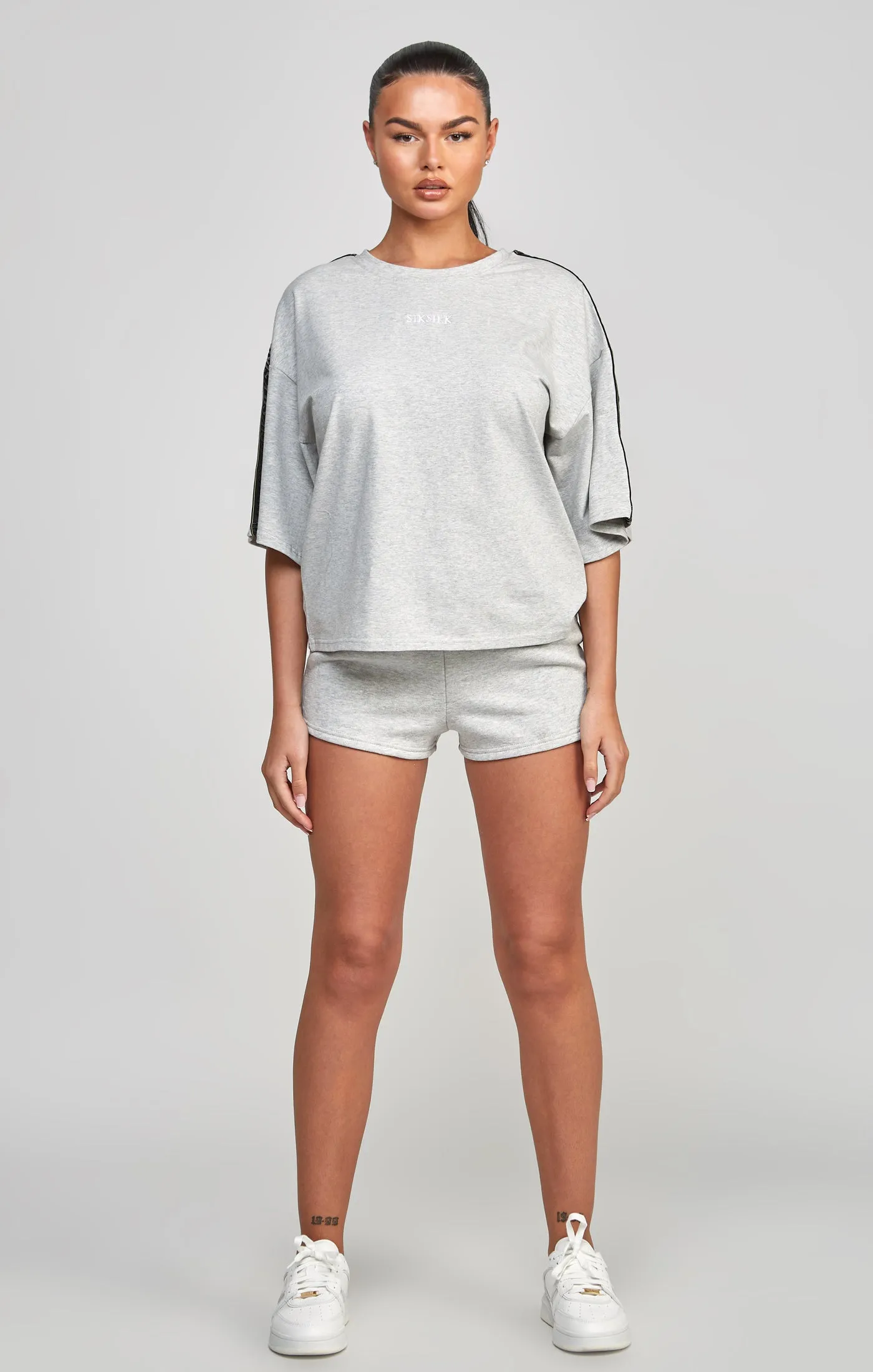 Grey Taped Crop T-Shirt sold by Siksilk product image thumbnail 5