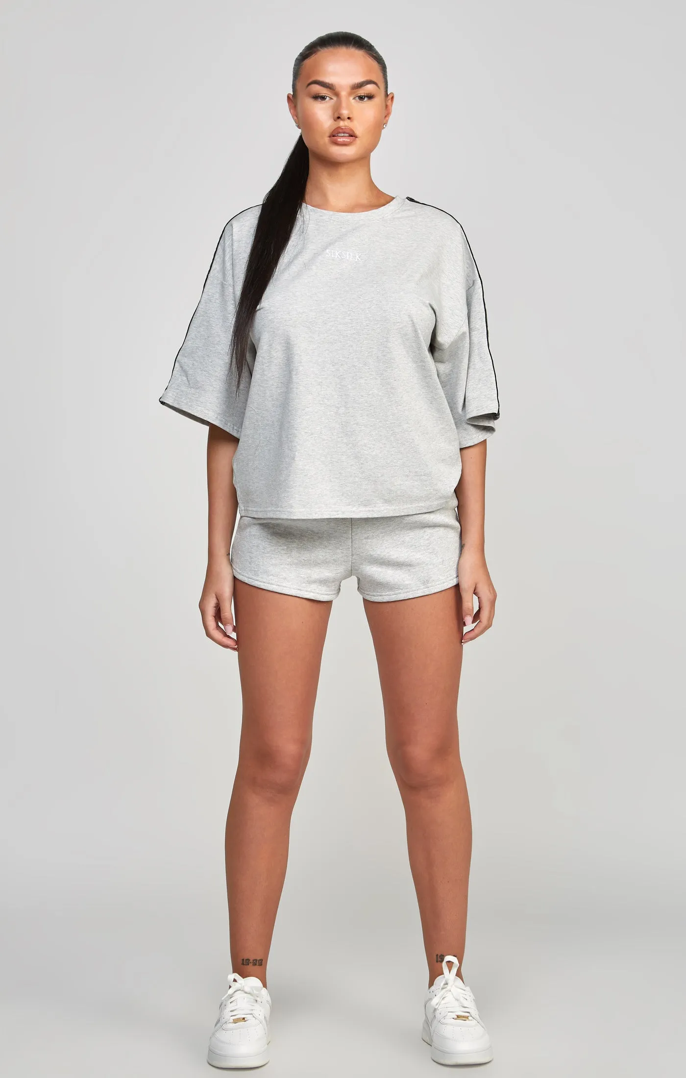 Grey Taped Crop T-Shirt sold by Siksilk product image thumbnail 2