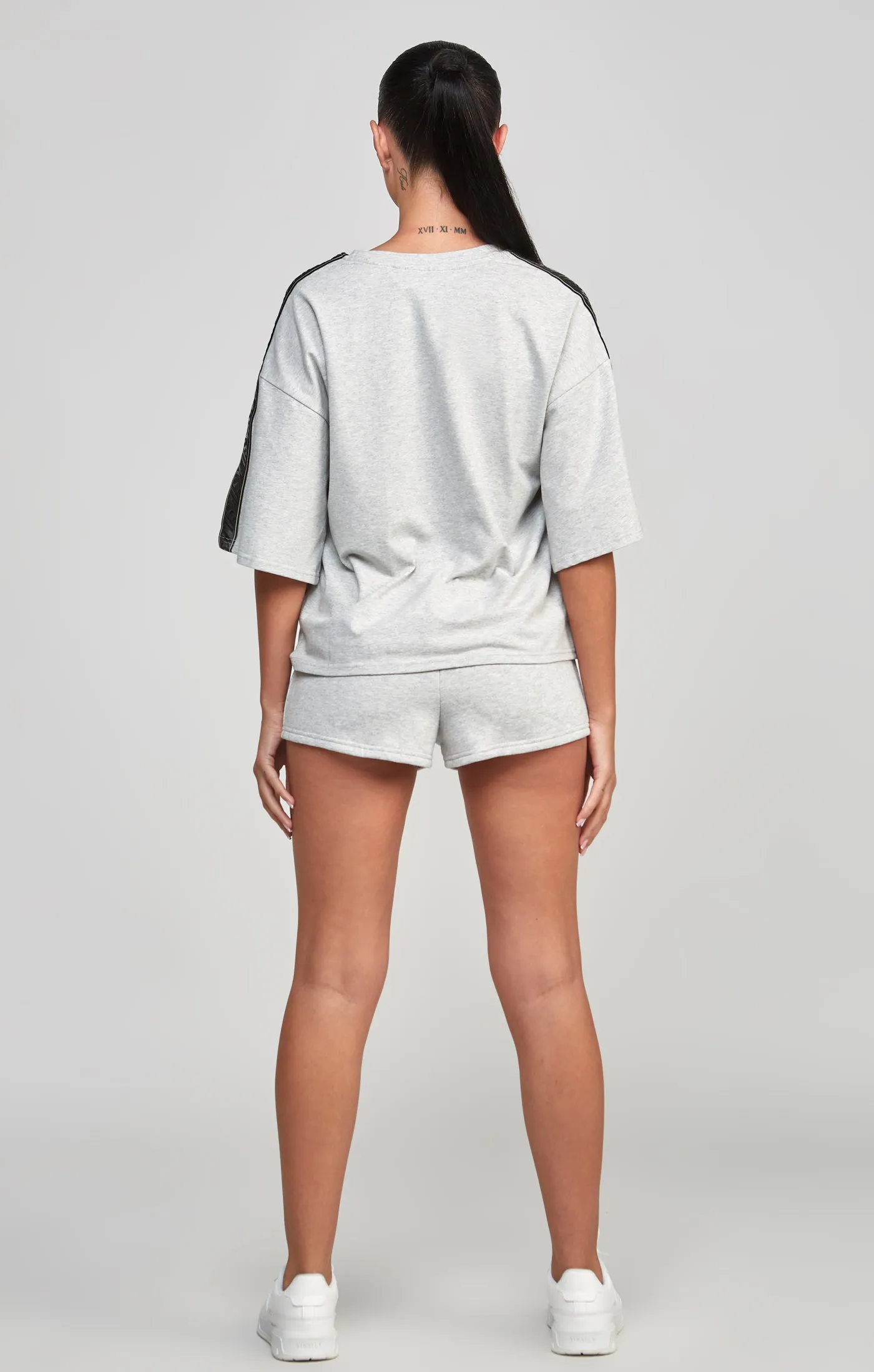 Grey Taped Crop T-Shirt sold by Siksilk product image thumbnail 4