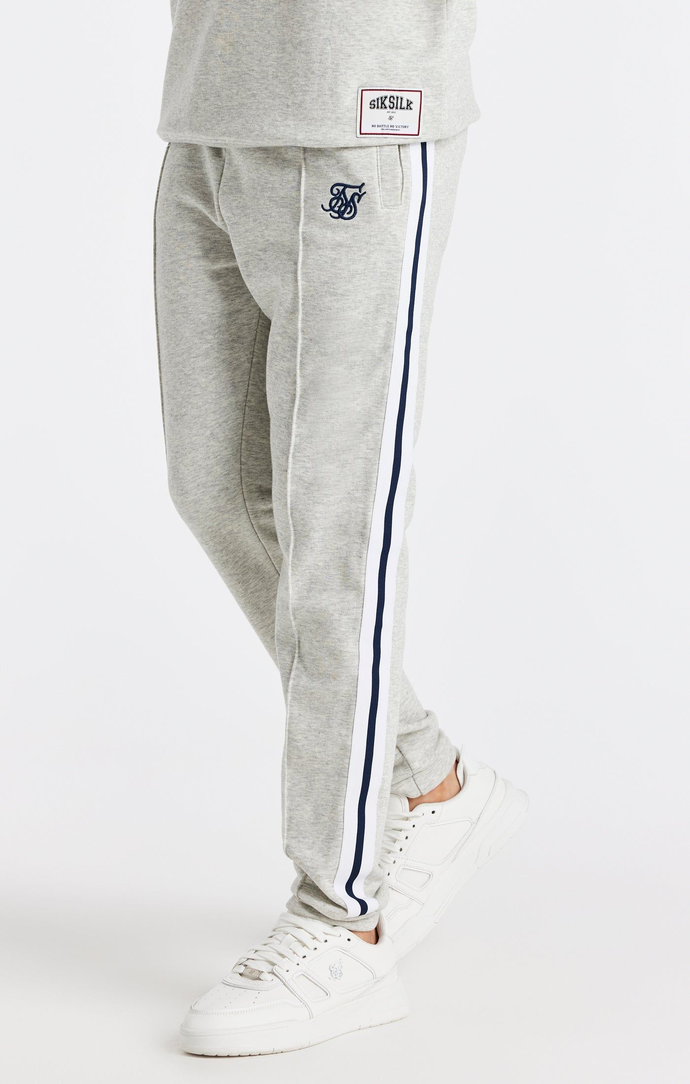 Boys Grey Marl Varsity Loose Fit Track Pant sold by Siksilk