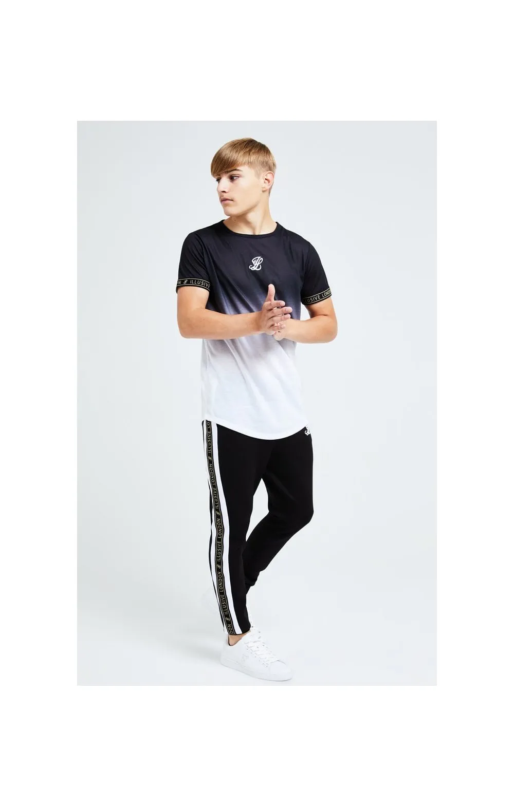 Illusive London Diverge Fade Tech Tee - Black Gold & White sold by Siksilk product image thumbnail 4