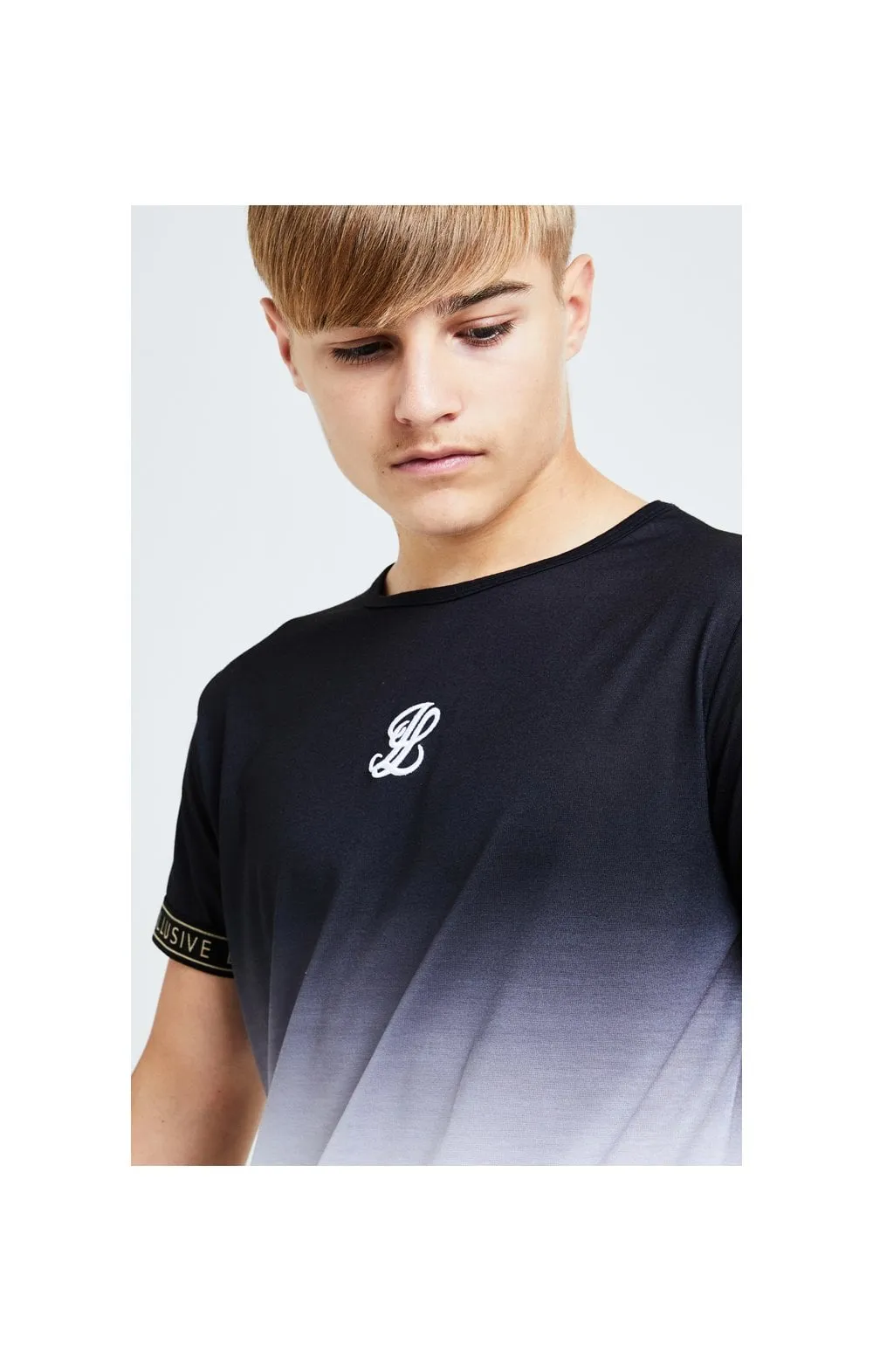 Illusive London Diverge Fade Tech Tee - Black Gold & White sold by Siksilk