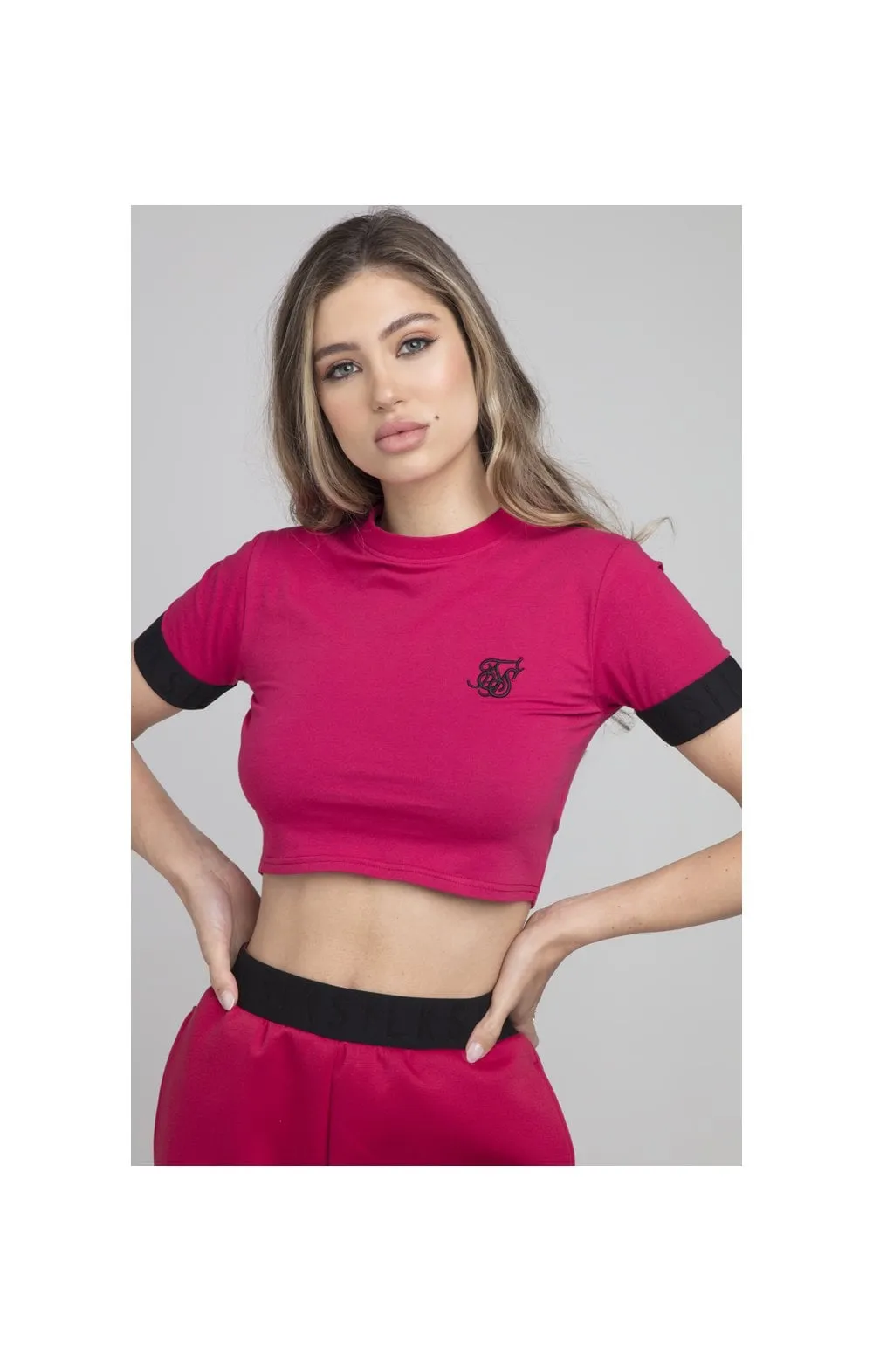 SikSilk Exhibit Crop Tee - Pink sold by Siksilk