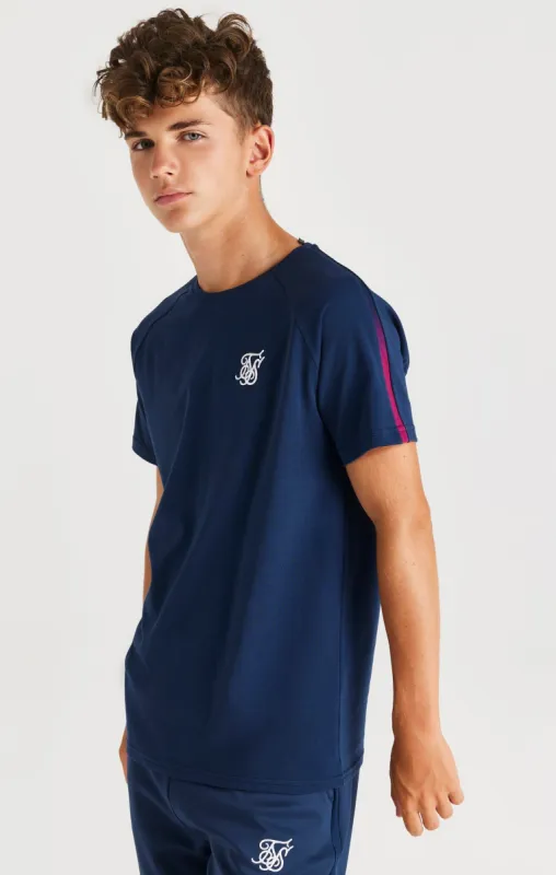 SikSilk Zonal Fade Raglan Tee - Navy sold by Siksilk