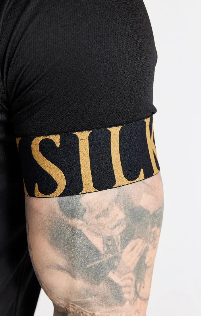 Black And Gold Elastic Cuff T-Shirt sold by Siksilk product image thumbnail 3