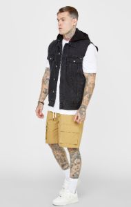 Black Hooded Gilet sold by Siksilk