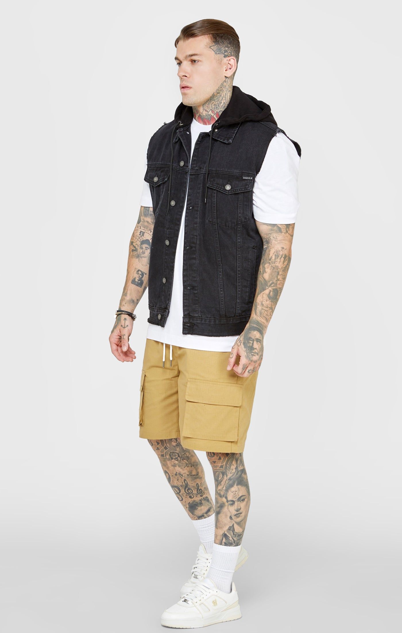 Black Hooded Gilet sold by Siksilk product image thumbnail 3