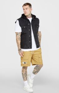 Black Hooded Gilet sold by Siksilk