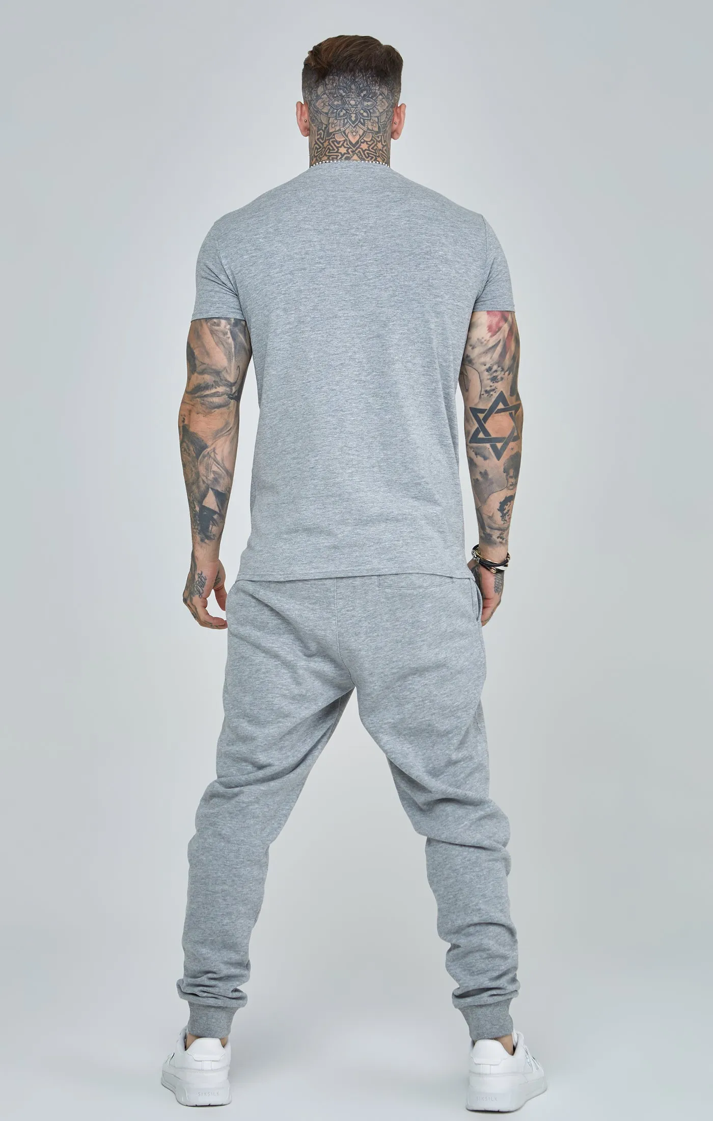 Grey Marl Essential Cuffed Joggers sold by Siksilk product image thumbnail 5