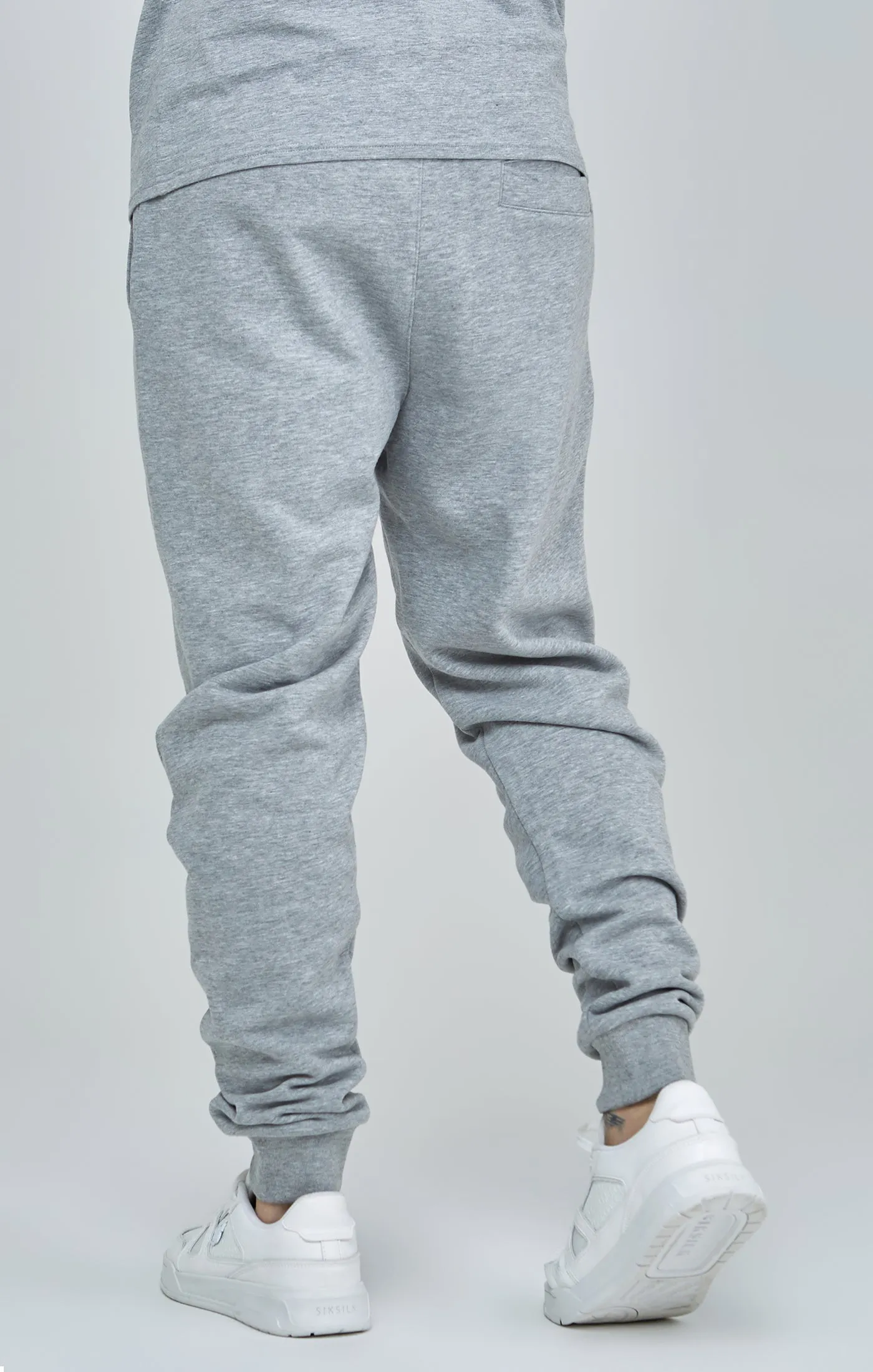 Grey Marl Essential Cuffed Joggers sold by Siksilk product image thumbnail 4