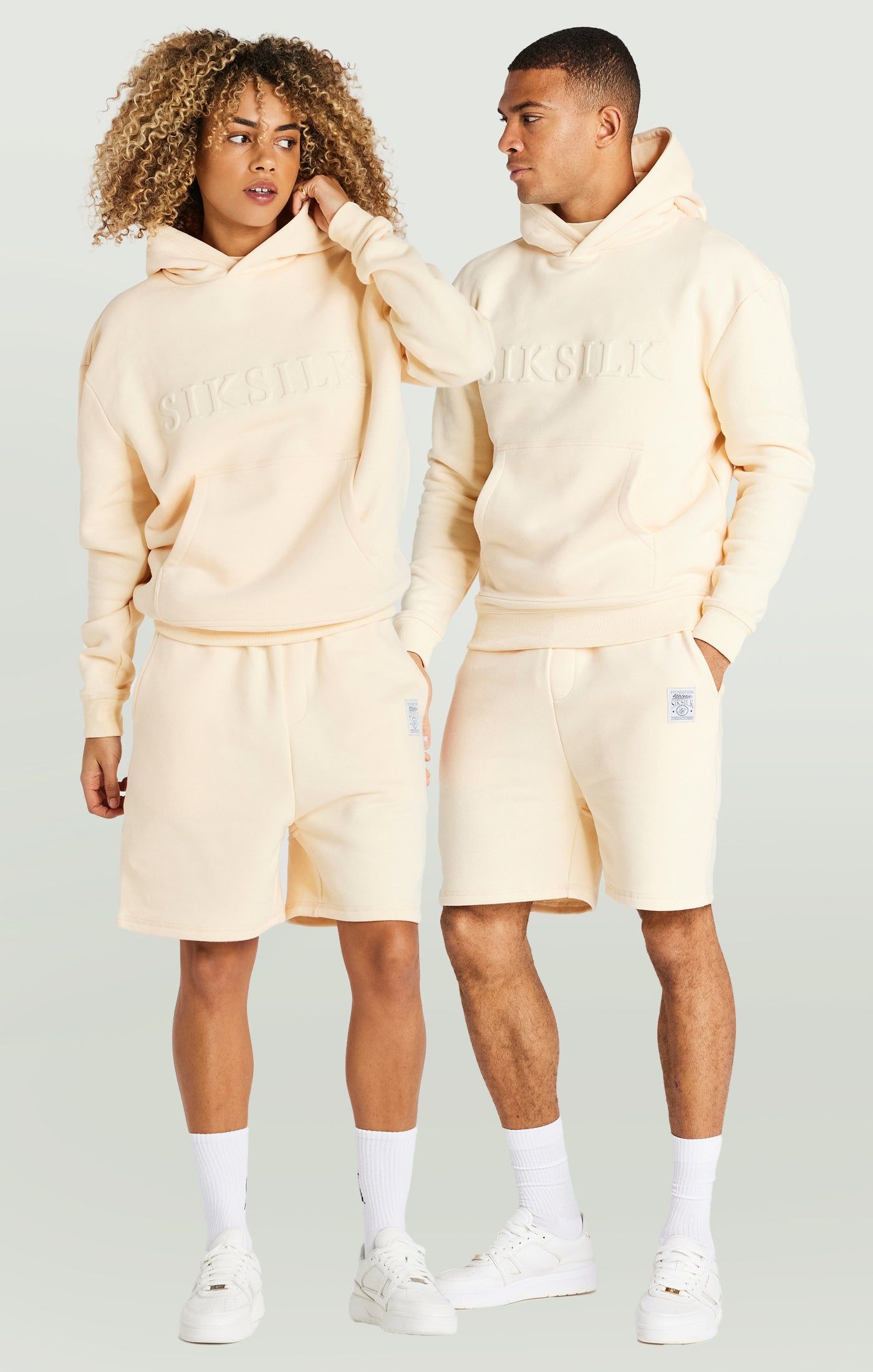 Ecru Foundation Embossed Hoodie sold by Siksilk