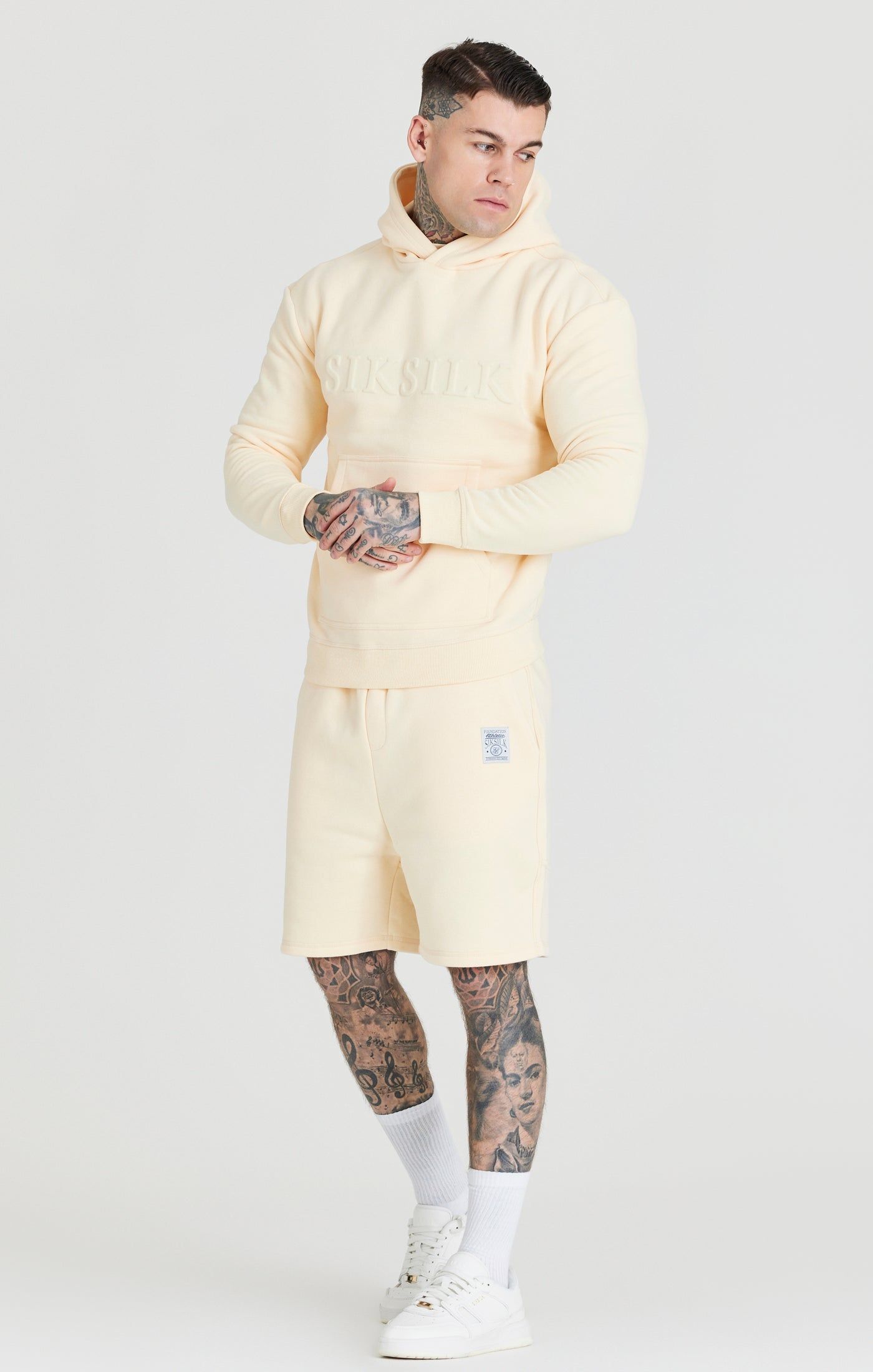 Ecru Foundation Embossed Hoodie sold by Siksilk product image thumbnail 3
