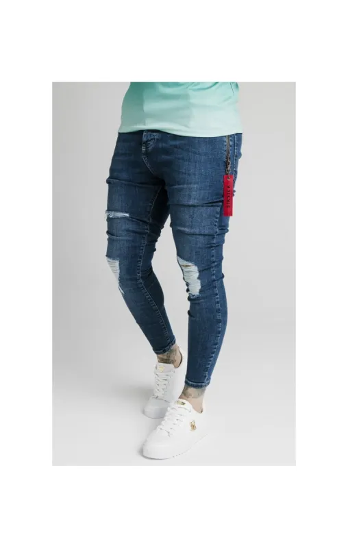 SikSilk Distressed Flight Jeans – Midstone sold by Siksilk