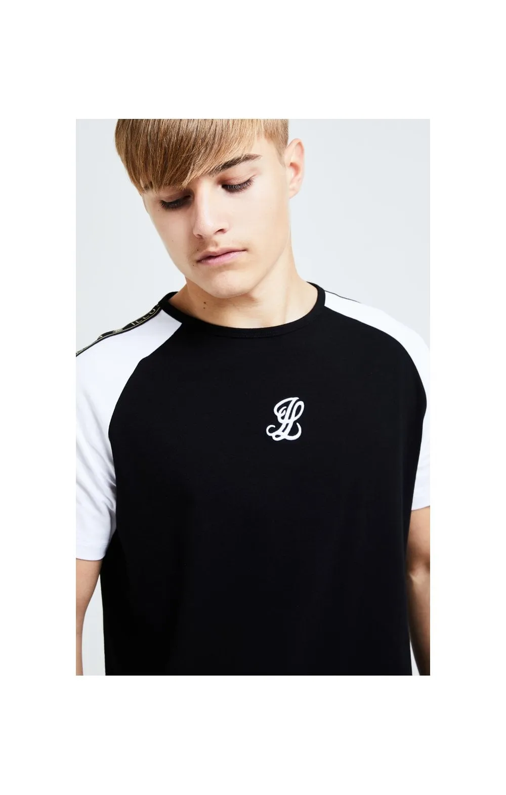 Illusive London Diverge Raglan Tee - Black Gold & White sold by Siksilk product image thumbnail 4