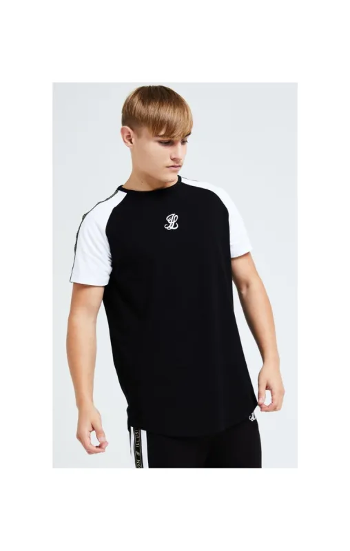 Illusive London Diverge Raglan Tee - Black Gold & White sold by Siksilk